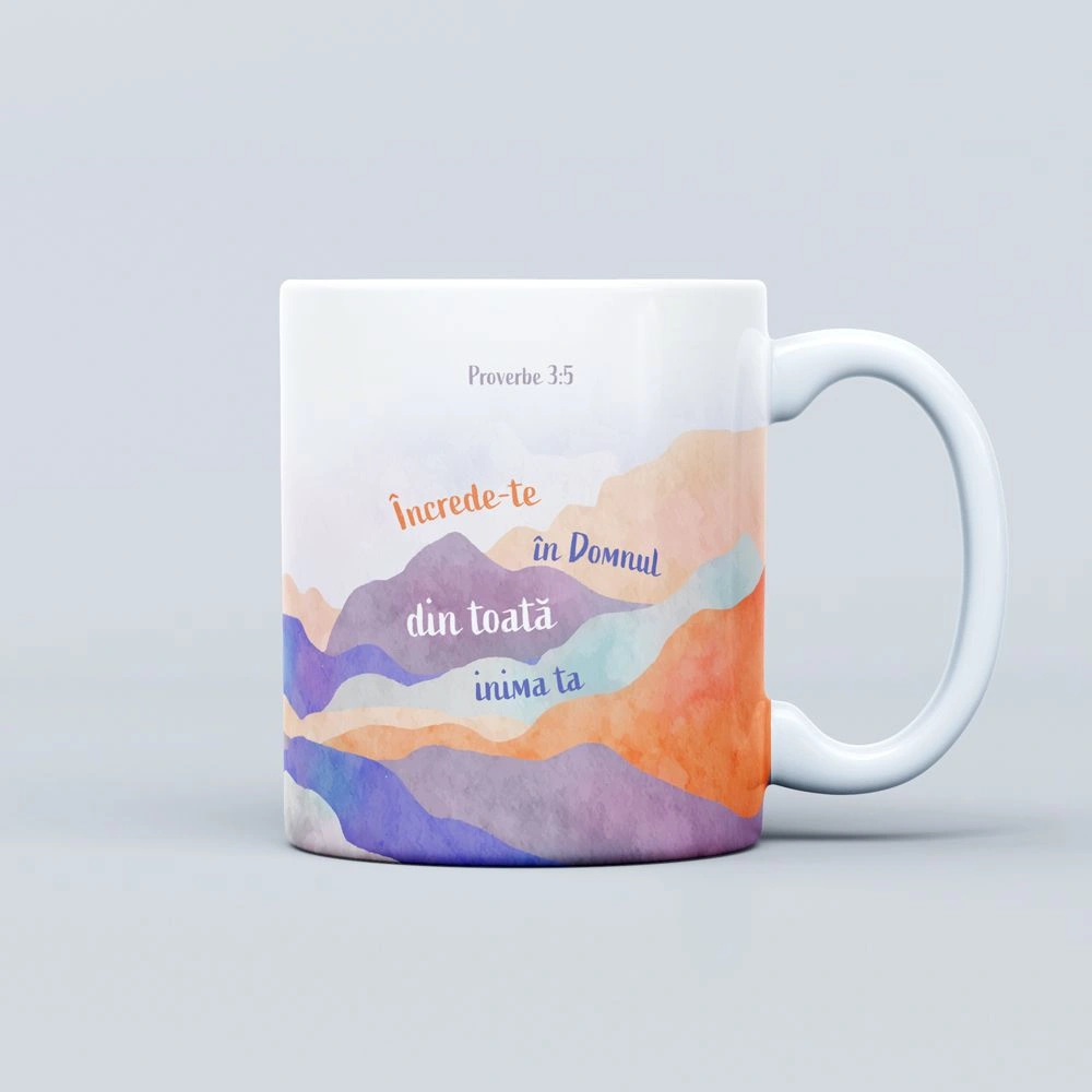 Cana cu verset biblic, cadou crestin Increde-te in Domnul - Proverbe 3:5